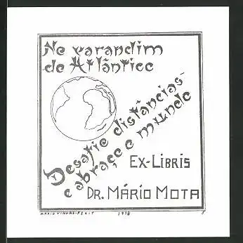 Exlibris Dr. Mário Mota, Erdkugel