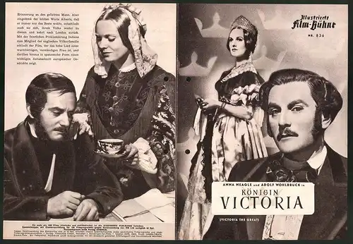 Filmprogramm IFB Nr. 836, Königin Victoria, Anna Neagle, Adolf Wohlbrück, Regie Herbert Wilcox