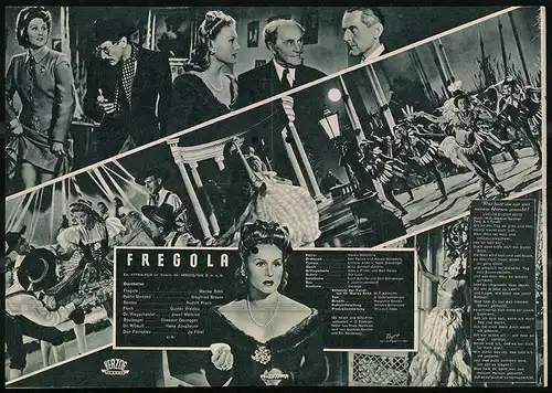 Filmprogramm IFB Nr. 301, Fregola. Marika Rökk, Siegfried Breuer, Rudolf Prack, Regie Harald Röbbeling