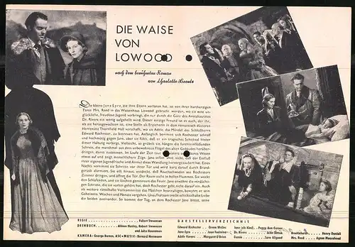 Filmprogramm FB Nr. 4, Die waise von Lowood, Orson Welles, Joan Fontaine, Sara Allgood, Regie Robert Stevenson