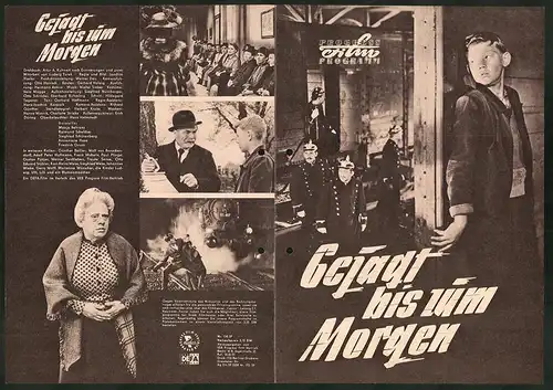 Filmprogramm PFP Nr. 118 /57, Gejagt bis zum Morgen, Manja Behrens, Raimund Schelcher, Regie Joachim Hasler