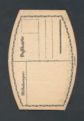 Bierdeckel-AK Wien, Gasthaus Rathauskeller von Otto Kaserer mit Weintrauben und Ritter