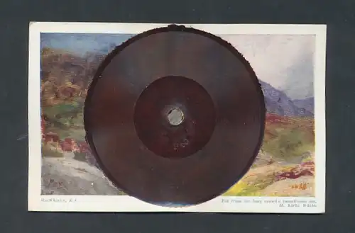 Schallplatten-AK Schallplatte mit Musikstück Will ye no come back again über Landschaft