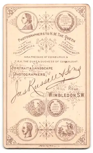 Fotografie Russell & Son, Wimbledon, Hill Road, Portrait alter Mann mit langem, weissen Vollbart