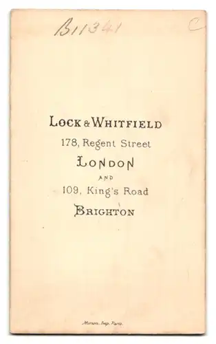 Fotografie Lock & Whitfield, London, 178 Regent Street, Portrait Herr mit Krawatte und mit bauschigem Wilhelm-Bart