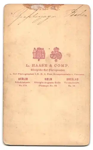 Fotografie L. Haase & Comp., Berlin, Friedrichstr. 178, Portrait Friedrich I. von Baden, Grossherzog von Baden in Uniform