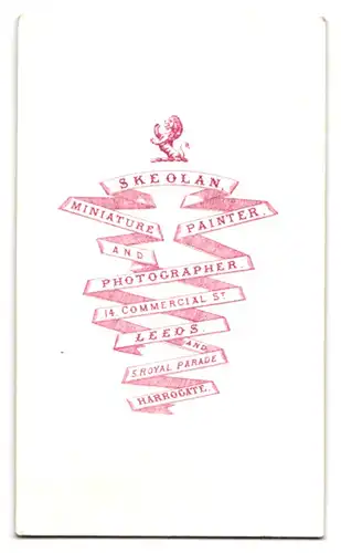 Fotografie Skeolan, Leeds, 14 Commercial St., Portrait korpulenter Herr im Anzug mit Fliege