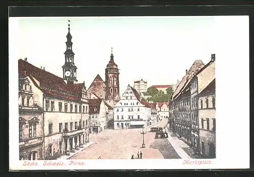 AK Pirna / Sächs. Schweiz, Marktplatz