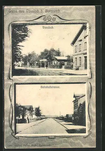 AK Vossloch b. Barmstedt, Blick in die Bahnhofstrasse