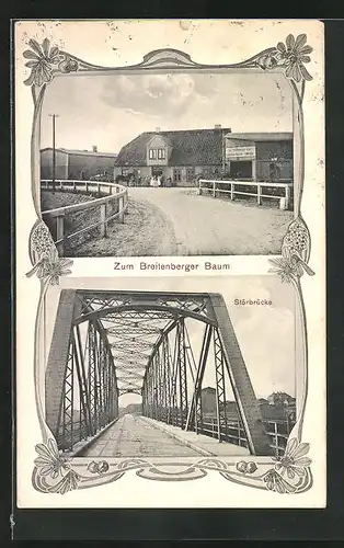 AK Breitenberg b. Itzehoe, Gasthaus zum Breitenberger Baum, Störbrücke