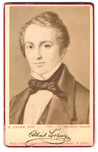 Fotografie Portrait Albert Lortzing 1801-1851, Deutscher Komponist