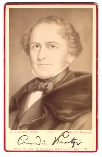 Fotografie E. Hader, Berlin, Portrait Conradin Kreutzer (1780-1849), Komponist der Frühromantik