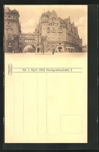 AK Leipzig, L. Chs. Schaefer, Markgrafenstrasse 3 im Rathaus neben Tor