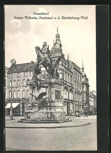 AK Düsseldorf, Kaiser Wilhelm-Denkmal a. d. Hindenburg-Wall