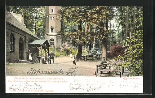 AK Bungsberg, Forsthaus mit Elisabethturm bei Sonnenschein