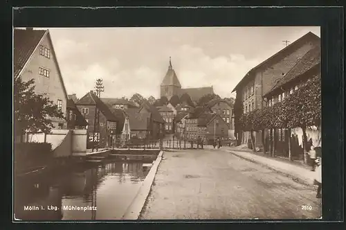 AK Mölln i. Lbg., Blick auf den Mühlenplatz