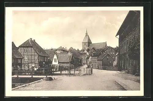 AK Mölln i. Lb., Am Mühlenplatz, Gebäudeansichten