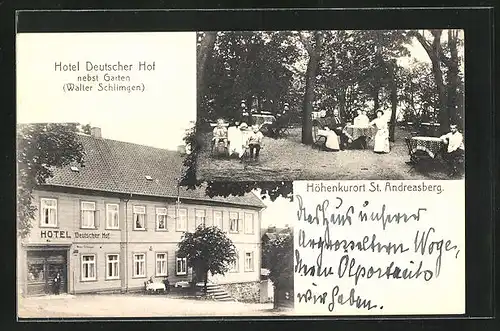 AK St. Andreasberg, Hotel Deutscher Hof nebst Garten