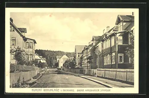 AK Braunlage / Harz, Obere Harzburger Strasse mit Wohnhäusern