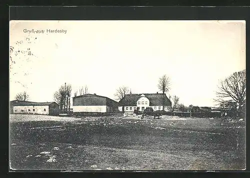 AK Hardesby, Ortsansicht mit Häusern