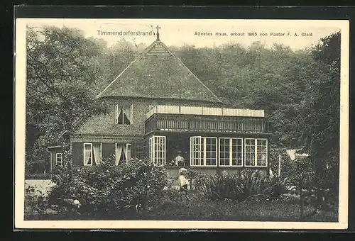 AK Timmendorferstrand, Ältestes Haus, erbaut 1865 von Pastor F. A. Gleiss