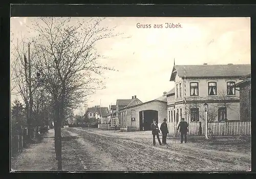 AK Jübek, Strassenpartie mit Wohnhäusern