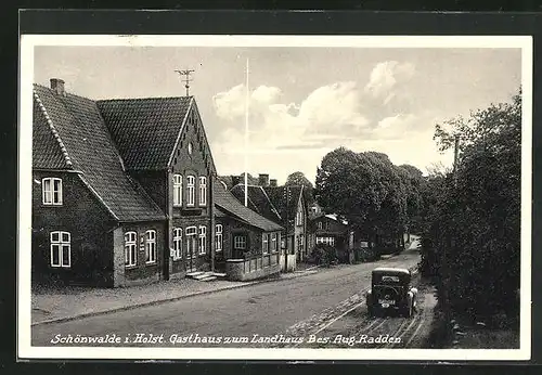 AK Schönwalde / Holst., Gasthaus zum Landhaus v. Aug. Radden