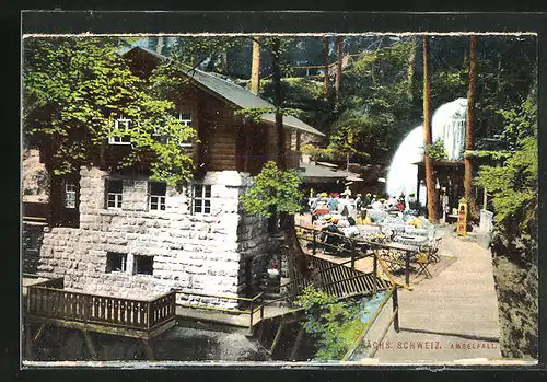 AK Rathen / Sächs. Schweiz, Gasthaus am Amselfall