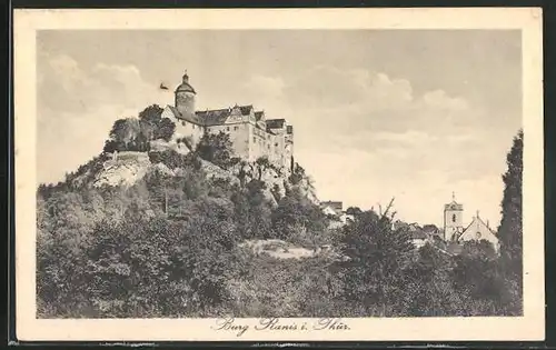 AK Ranis i. Thür., Blick auf die Burg