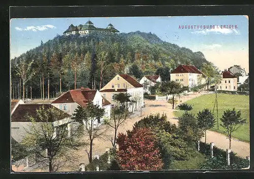 AK Augustusburg i. Erzgeb., Das Schloss mit Vorort