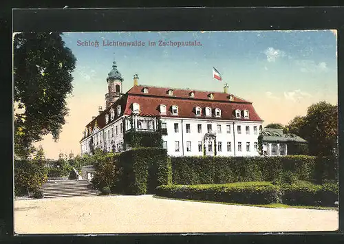 AK Lichtenwalde, Idyllischer Blick auf das Schloss