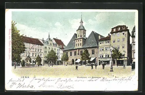 AK Orlamünde i. Thür., Marktplatz mit Gasthaus Ratskeller