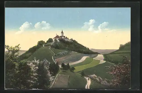 AK Kahla a. d. Saale, Malerischer Blick auf die Burg