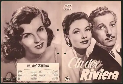 Filmprogramm DNF, An der Riviera, Danny Kaye, Gene Tierney, Regie: Walter Lang