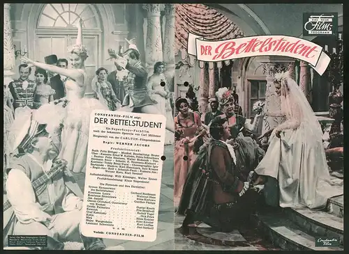 Filmprogramm DNF, Der Bettelstudent, Gerhard Riedmann, Waltraut Haas, Elma Karlowa, Regie: Werner Jacobs