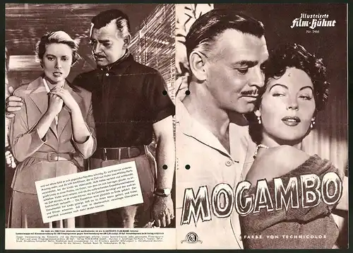 Filmprogramm IFB Nr. 2466, Mogambo, Clark Gable, Ava Gardner, Grace Kelly, Regie: John Ford