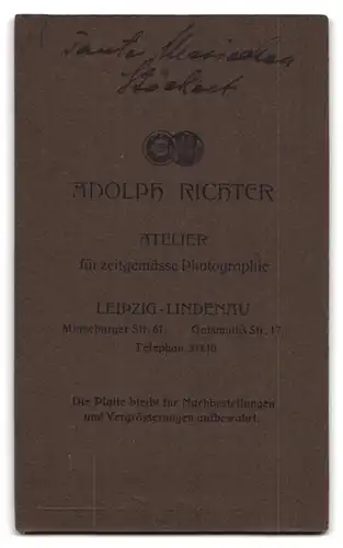 Fotografie Adolph Richter, Leipzig-Lindenau, Merseburger Strasse 61, Portrait ältere Dame mit Spitzenkragen