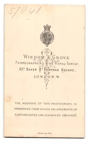 Fotografie Window & Grove, London, 63a Baker Street, Portrait junger Mann