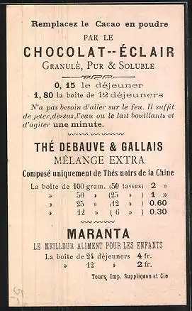 Sammelbild Chocolat-Eclair, Granulé, Pur & Soluble, Franc-Archer, französischer Bogenschützte aus dem Jahre 1460