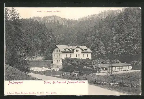 AK Brand i. d. Sächs. Schweiz, Hotel, Restaurant Frinztalmühle im Polenztal