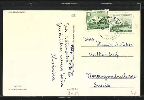 AK Schornsteinfeger und Ferkelchen als eilende Gratulanten