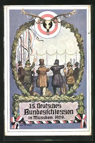 AK München, 15. Deutsches Bundesschiessen 1906, Während des Wettstreits