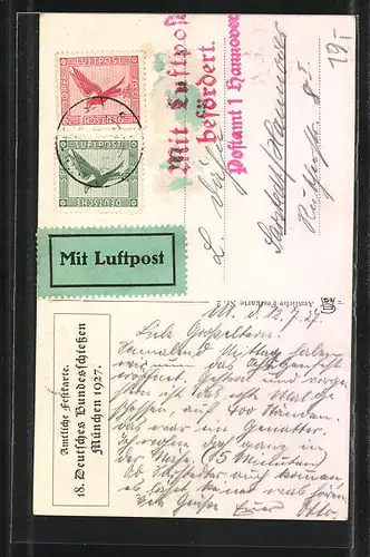 AK München, 18. Dt. Bundesschiessen 1927, Für Einigkeit und Freiheit