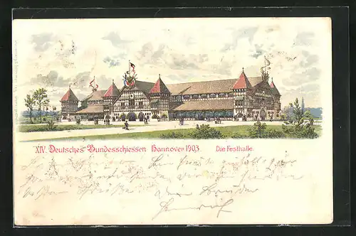 AK Hannover, XIV. Deutsches Bundesschiessen 1903, Gesamtansicht der Festhalle