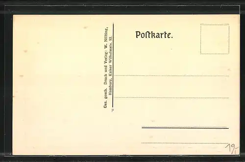 AK Hamburg, 16. Dt. Bundesschiessen 1909, Schütze grüsst schöne Frau, Schützenverein