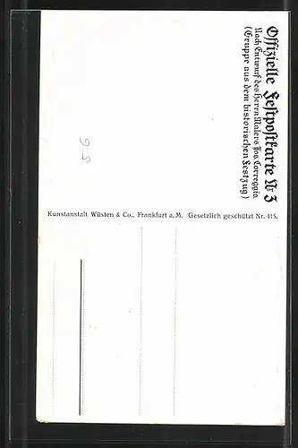 AK Frankfurt a. M., 17. Deutsches Bundes- u. Goldenes Jubiläums-Schiessen 1912, Gruppe a. d. historischen Festzug