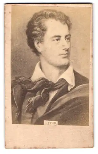 Fotografie unbekannter Fotograf und Ort, Portrait des englischen Schriftstellers und Dichters Byron
