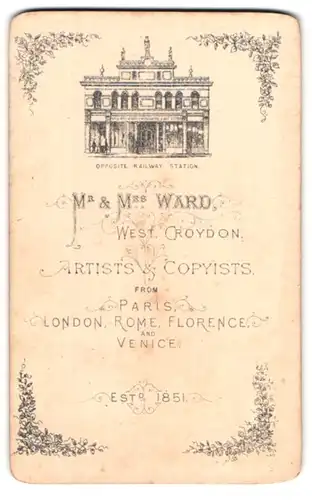 Fotografie Mr. & Mrs. Ward, West Croydon, rücks. Ansicht West Croydon, Atelier Mr. & Mrs. Ward, Portrait Kleinkinder