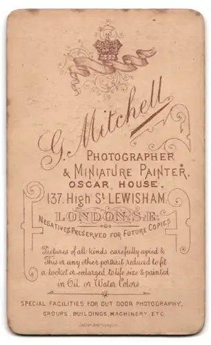 Fotografie G. Mitchell, London, 137 High St. Lewisham, Portrait eines Pastors