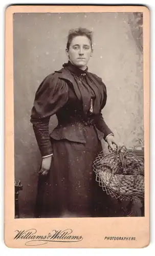 Fotografie Williams & Williams, Swansea, 208 a High St., Portrait junge Dame in zeitgenössischer Kleidung